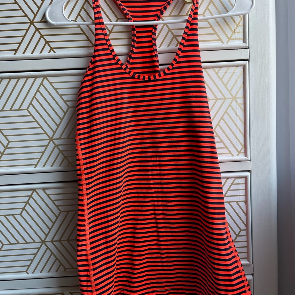 Vibrant Red and Black Striped Tank Top
